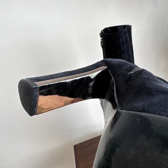 Knee high black suede boot size 6.5 platform leather - Picture 5 of 8